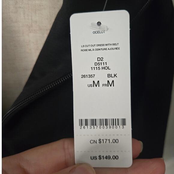 NWT Bebe Oselot LS Cutout Belted Long Sleeve Dress Size M - Picture 4 of 8